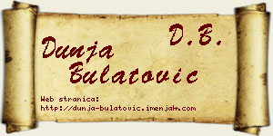 Dunja Bulatović vizit kartica